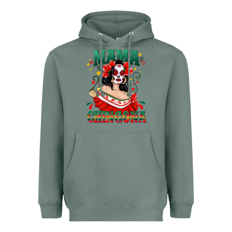 Mama Chingona Skull Heavyweight Hoodie by texasbilliewilder | Teevron