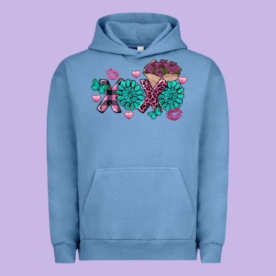 Xoxo Valentine's Day Turquoise Gemstone Urban Hoodie Designed By Fadigitalartstudio