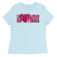 Baby Blue Breast Cancer Love Ladies Tee - texasbilliewilder