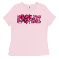 Bubblegum Pink Breast Cancer Love Ladies Tee - texasbilliewilder