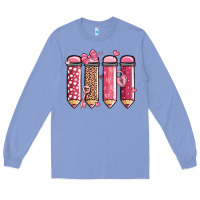 Colony Blue valentine' day teacher school pencils Long Sleeve Tee - MaliasSmallBusiness