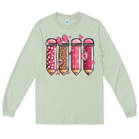 Matcha valentine' day teacher school pencils Long Sleeve Tee - MaliasSmallBusiness