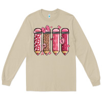 Mushroom valentine' day teacher school pencils Long Sleeve Tee - MaliasSmallBusiness