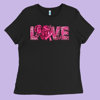 Breast Cancer Love Ladies Tee Designed By Texasbilliewilder