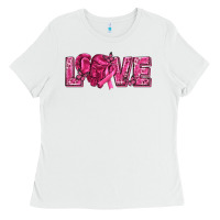 White Breast Cancer Love Ladies Tee - texasbilliewilder