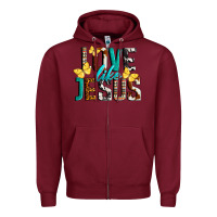 Burgundy Love Like Jesus Zipper Hoodie - LillyAllenDesigns