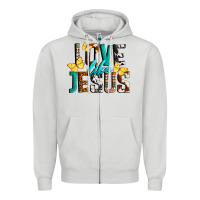 Dove Grey Love Like Jesus Zipper Hoodie - LillyAllenDesigns