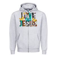 Heather Grey Love Like Jesus Zipper Hoodie - LillyAllenDesigns