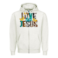 Oatmeal Heather Love Like Jesus Zipper Hoodie - LillyAllenDesigns