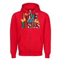 Red Love Like Jesus Zipper Hoodie - LillyAllenDesigns
