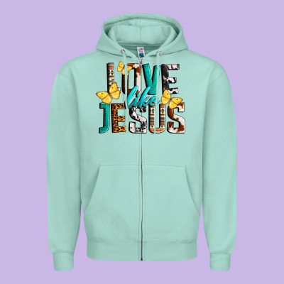 Love Like Jesus Zipper Hoodie Designed By Lillyallendesigns