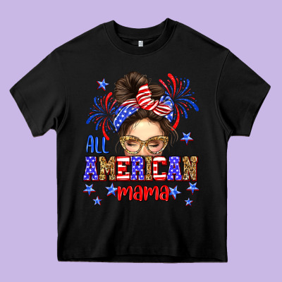 All American Mama Heavy Core Tee Designed By Neo Western