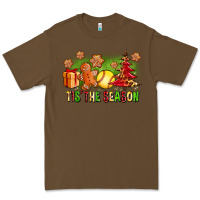 Cacao Tis The Season Christmas With Softball And Gingerbread Man Premium Tee - FaDigitalArtStudio