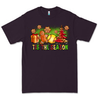 Plum Tis The Season Christmas With Softball And Gingerbread Man Premium Tee - FaDigitalArtStudio