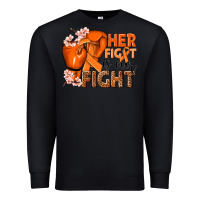 Black Her fight is our fight Kidney Cancer orange ribbon Premium Sweatshirt - NancyCooperArtShop