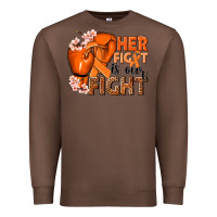 Chestnut Her fight is our fight Kidney Cancer orange ribbon Premium Sweatshirt - NancyCooperArtShop