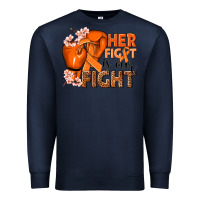 Navy Her fight is our fight Kidney Cancer orange ribbon Premium Sweatshirt - NancyCooperArtShop