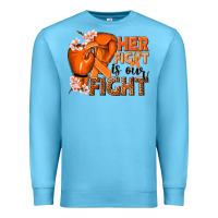 Ocean Blue Her fight is our fight Kidney Cancer orange ribbon Premium Sweatshirt - NancyCooperArtShop