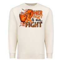 Sandshell Her fight is our fight Kidney Cancer orange ribbon Premium Sweatshirt - NancyCooperArtShop