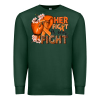 Sports Green Her fight is our fight Kidney Cancer orange ribbon Premium Sweatshirt - NancyCooperArtShop
