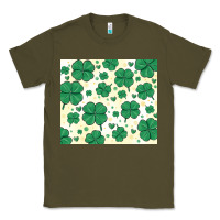 Army Green st patrick clover Classic Tee - MaliasSmallBusiness
