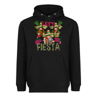 Black Let's Fiesta with gnomes Heavyweight Hoodie - NancyCooperArtShop