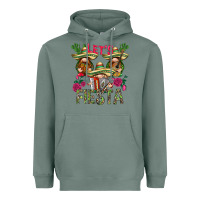Sage Let's Fiesta with gnomes Heavyweight Hoodie - NancyCooperArtShop