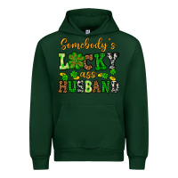 Forest Green St. Patrick's Somebody's lucky as husband Urban Hoodie - OliviaCreatesArt