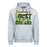Heather Grey St. Patrick's Somebody's lucky as husband Urban Hoodie - OliviaCreatesArt