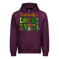Mauve Wine St. Patrick's Somebody's lucky as husband Urban Hoodie - OliviaCreatesArt