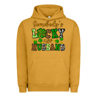 Pigment Peanut Butter St. Patrick's Somebody's lucky as husband Urban Hoodie - OliviaCreatesArt