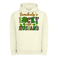 Pigment Pistachio St. Patrick's Somebody's lucky as husband Urban Hoodie - OliviaCreatesArt