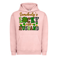 Pigment Salmon St. Patrick's Somebody's lucky as husband Urban Hoodie - OliviaCreatesArt