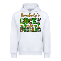 White St. Patrick's Somebody's lucky as husband Urban Hoodie - OliviaCreatesArt