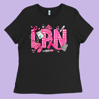 Breast Cancer Lpn Licensed Practical Nurse Ladies Tee Designed By Texasbilliewilder