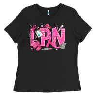Black Breast Cancer LPN Licensed Practical Nurse Ladies Tee - texasbilliewilder