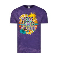 Cloud Purple Here comes the sun Vintage Tee - NancyCooperArtShop