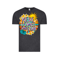Vintage Black Here comes the sun Vintage Tee - NancyCooperArtShop