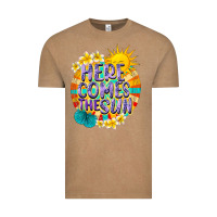 Vintage Coffee Here comes the sun Vintage Tee - NancyCooperArtShop