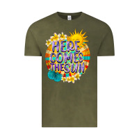 Vintage Olive Here comes the sun Vintage Tee - NancyCooperArtShop