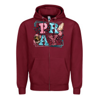 Burgundy Pray leopard frame Zipper Hoodie - LillyAllenDesigns