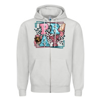 Dove Grey Pray leopard frame Zipper Hoodie - LillyAllenDesigns