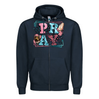 Navy Pray leopard frame Zipper Hoodie - LillyAllenDesigns