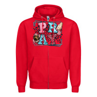 Red Pray leopard frame Zipper Hoodie - LillyAllenDesigns