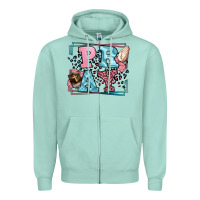 Seafoam Pray leopard frame Zipper Hoodie - LillyAllenDesigns