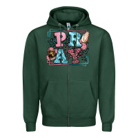 Sports Green Pray leopard frame Zipper Hoodie - LillyAllenDesigns