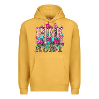 Mustard The pink is for my Aunt Cancer Awareness Premium Hoodie - HowdyJamesFarm