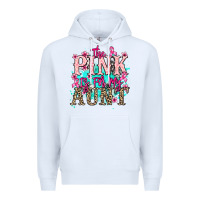 White The pink is for my Aunt Cancer Awareness Premium Hoodie - HowdyJamesFarm