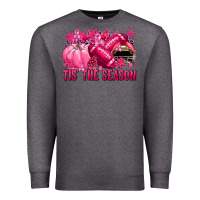 Charcoal Heather Tis' the season Football Breast Cancer Premium Sweatshirt - NancyCooperArtShop
