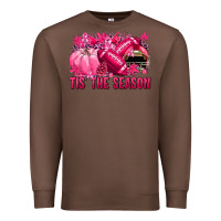 Chestnut Tis' the season Football Breast Cancer Premium Sweatshirt - NancyCooperArtShop